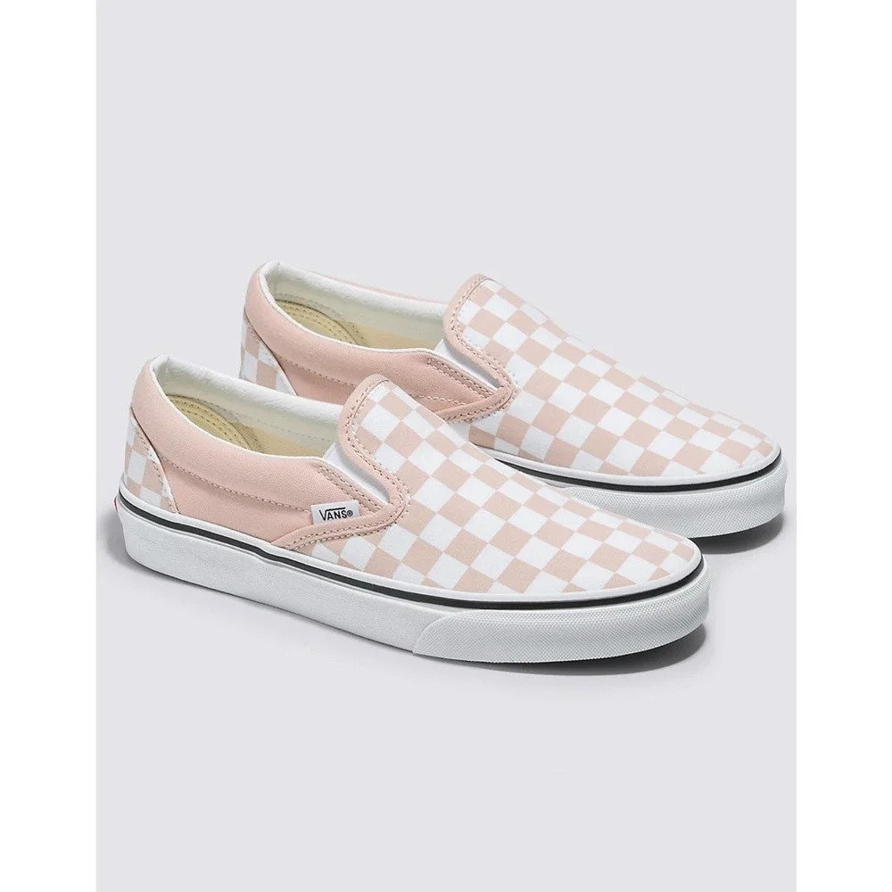 Vans Authentic‎ Pink/White Checkboard Slip-On Shoes - Juniors 4 / Women's 5.5